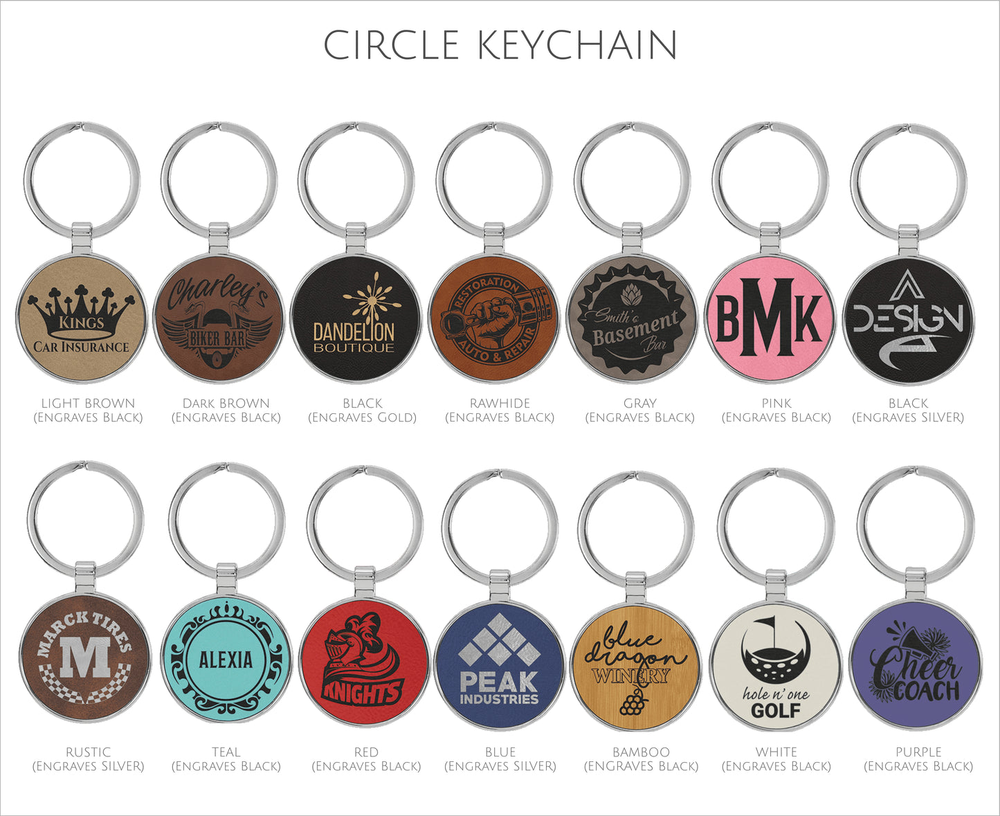 Vegan Leather Key Chain - CUSTOM PROMOTIONAL ITEMS - Business Logo Promotional Swag - Bulk Personalized Engraved Key Chain Realtor Gift