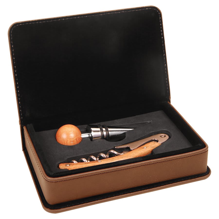 Screw It - WINE TOOL SETS: *Free Shipping* - Custom Engraved 2 and 4 Piece Wine Tool Sets - Vegan Leather and Bamboo Boxes