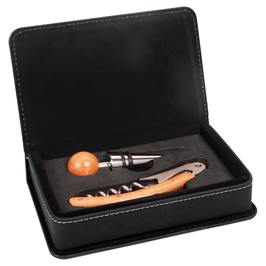 Screw It - WINE TOOL SETS: *Free Shipping* - Custom Engraved 2 and 4 Piece Wine Tool Sets - Vegan Leather and Bamboo Boxes