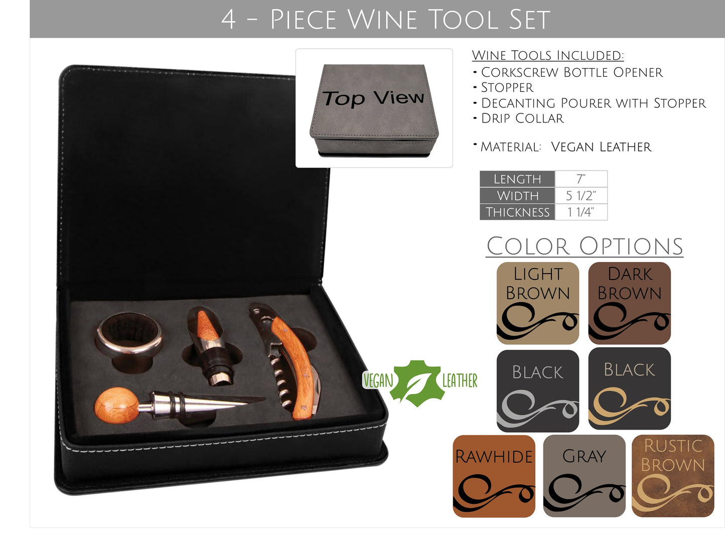 My Favorite Child Gave Me This- WINE TOOL SETS: *Free Shipping* - Custom Engraved 2 and 4 Piece Wine Tool Sets - Vegan Leather and Bamboo