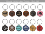 Custom Business Vegan Leather Key Chains (w/ Metal Backing) - CUSTOM PROMOTIONAL ITEMS - Realtor Client Giveaways - Useable Tradeshow Swag