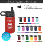 Custom Engraved 12 oz. Water Bottle - FREE SHIPPING - Company and Event Logos on Stainless Steel Double Wall Insulated Polar Camel Drinkware